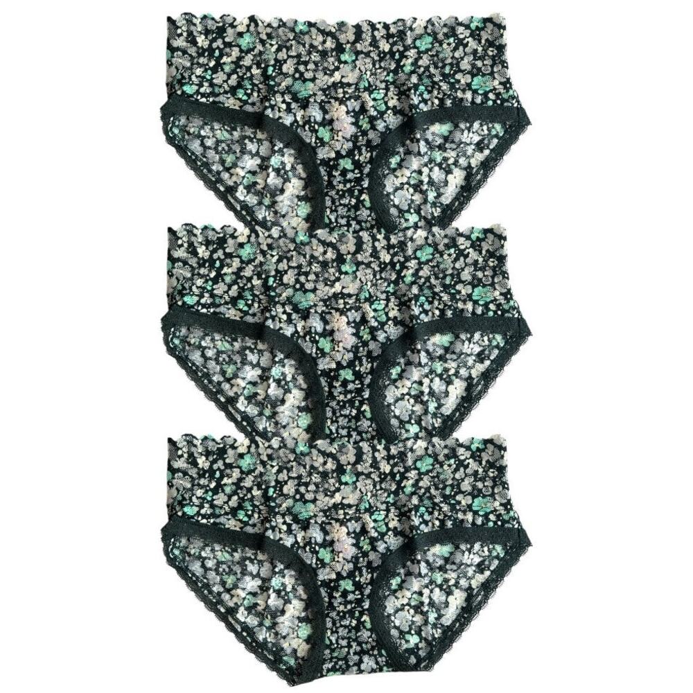 Lot 3 Victoria's Secret Floral Lace Hip hugger Panty, XS